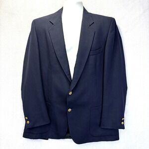 Vintage Pierre Cardin Blazer Mens 40 Navy Blue Gold Button Old Money Preppy